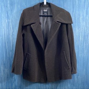 Hilary Radley beautiful dark brown llama wool swing coat